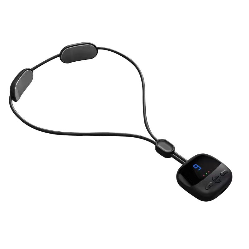 Easewell neck massager showing the pendant controller and neck pads